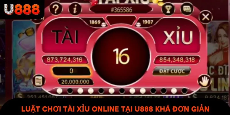 Luật chơi tài xỉu online tại U888 khá đơn giản